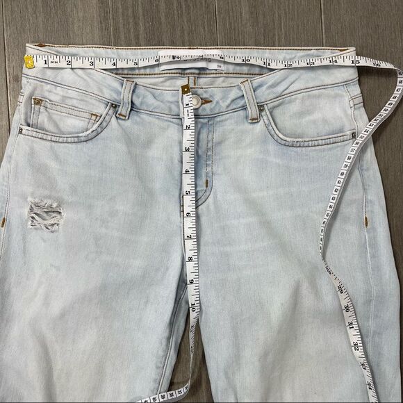 IRO JAROD Y2K Low Rise Distressed Ripped Skinny Crop Ankle Light Wash Jeans 28 - Picture 13 of 16